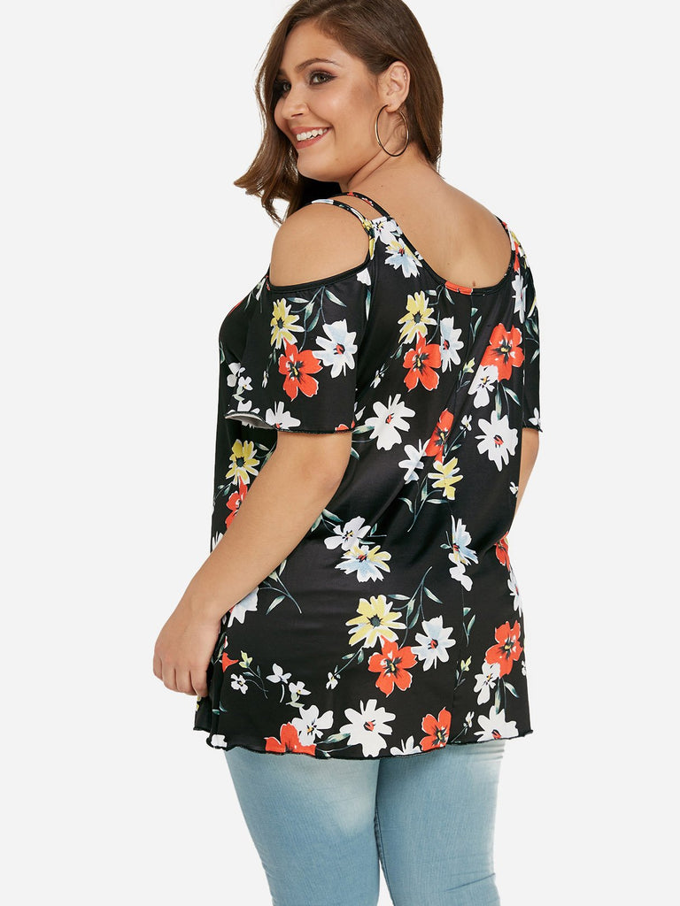 Womens Floral Plus Size Tops