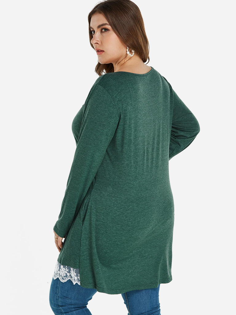 Womens Green Plus Size Tops