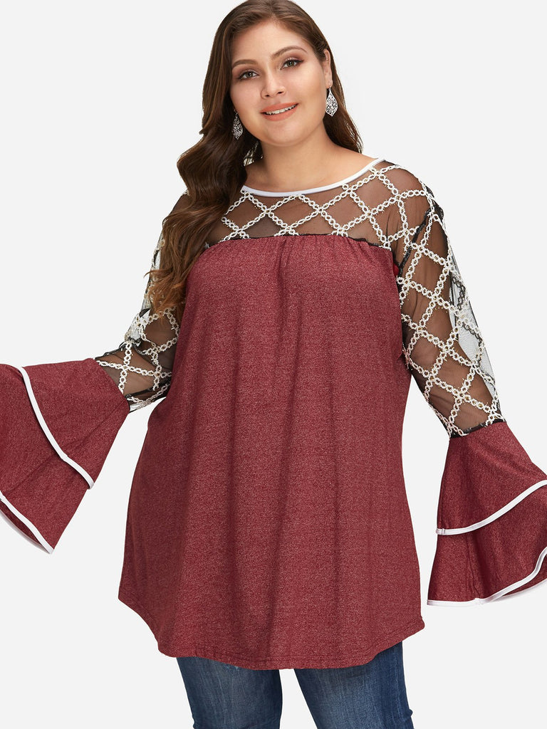 Womens Long Sleeve Plus Size Tops