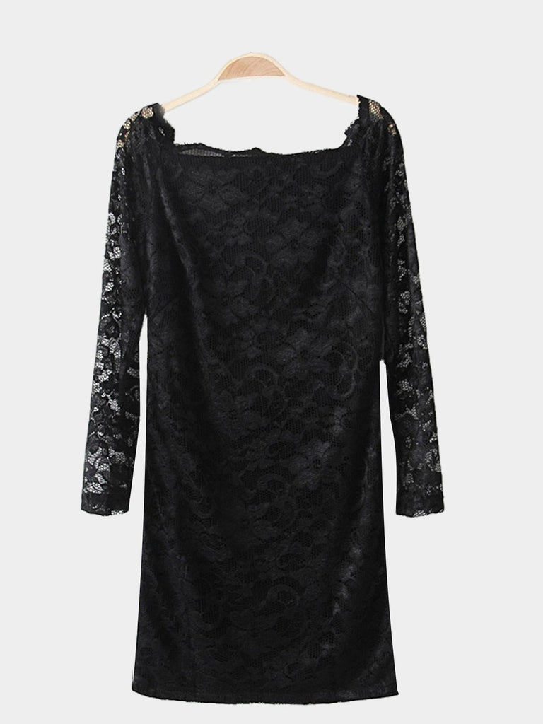 Black Off The Shoulder Lace Sexy Dress