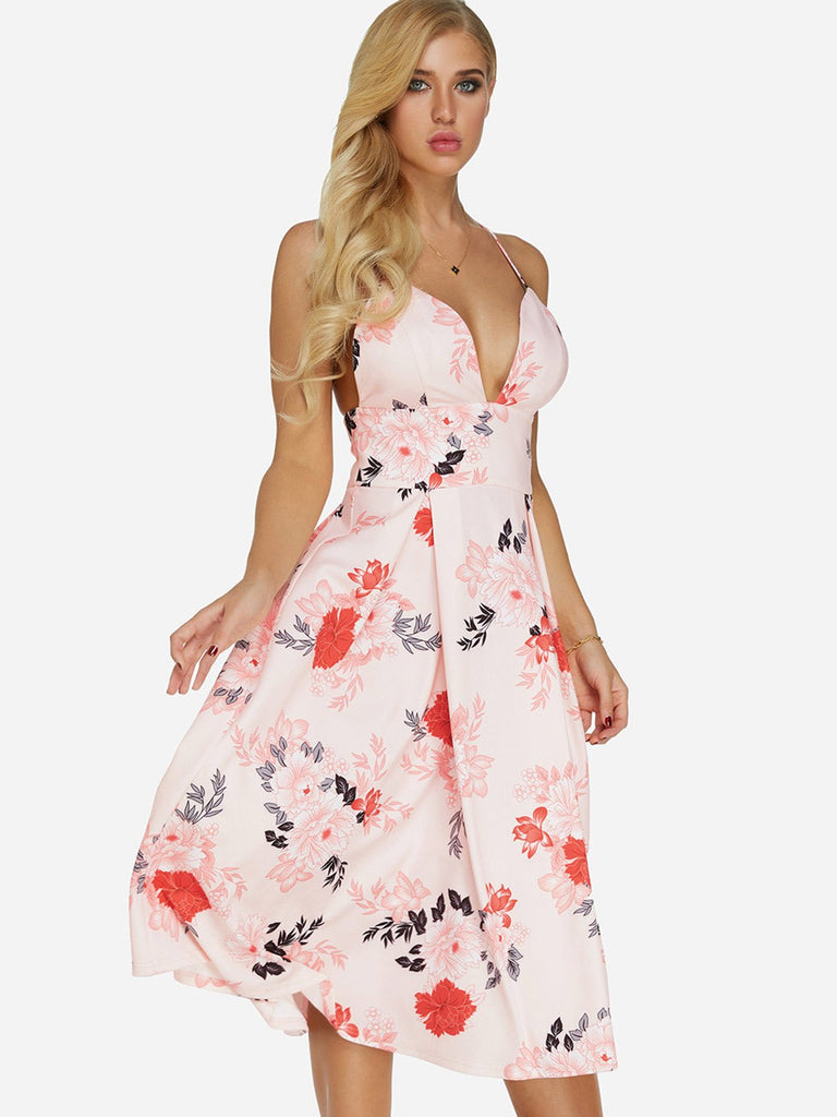 Ladies Pink Floral Dresses