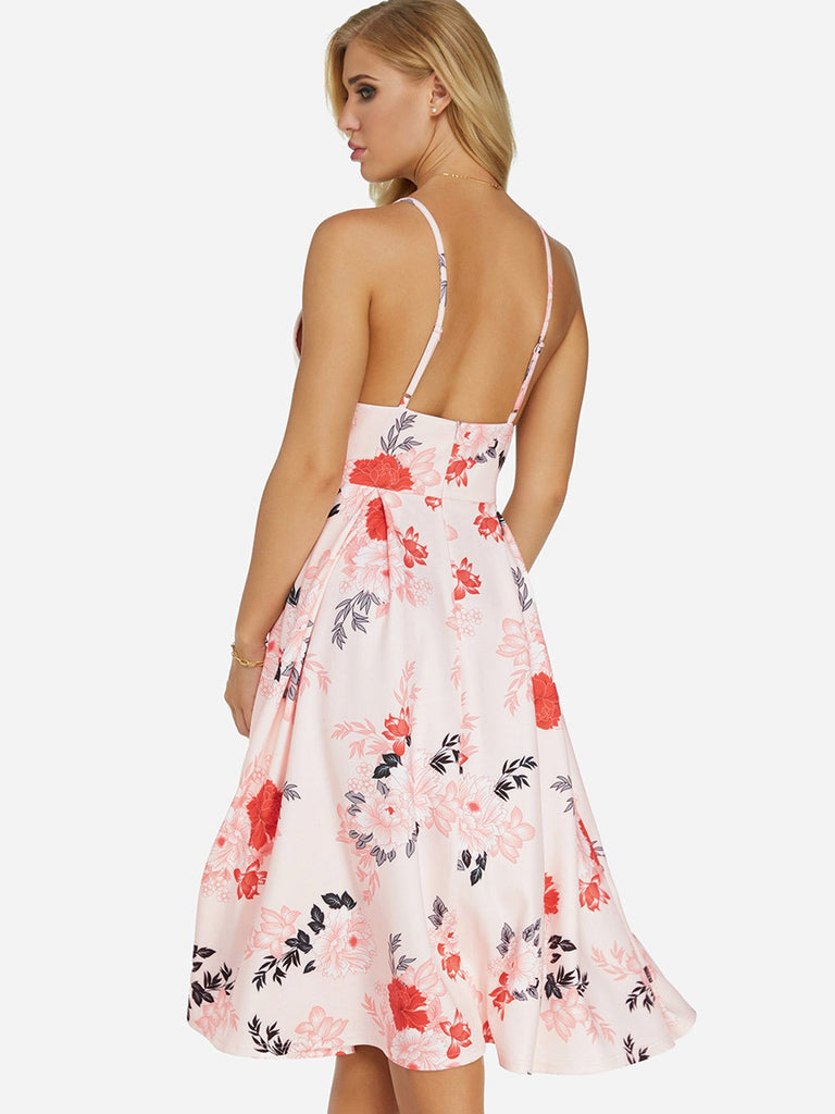 Womens Pink Floral Dresses