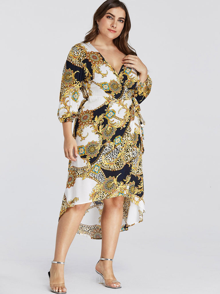 Ladies 3/4 Sleeve Plus Size Dress