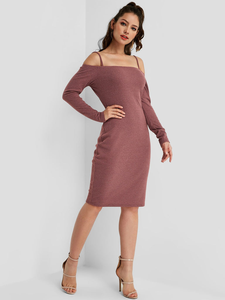 Womens Rust Midi Dresses