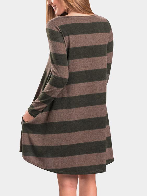 Womens Striped Casual Dresses