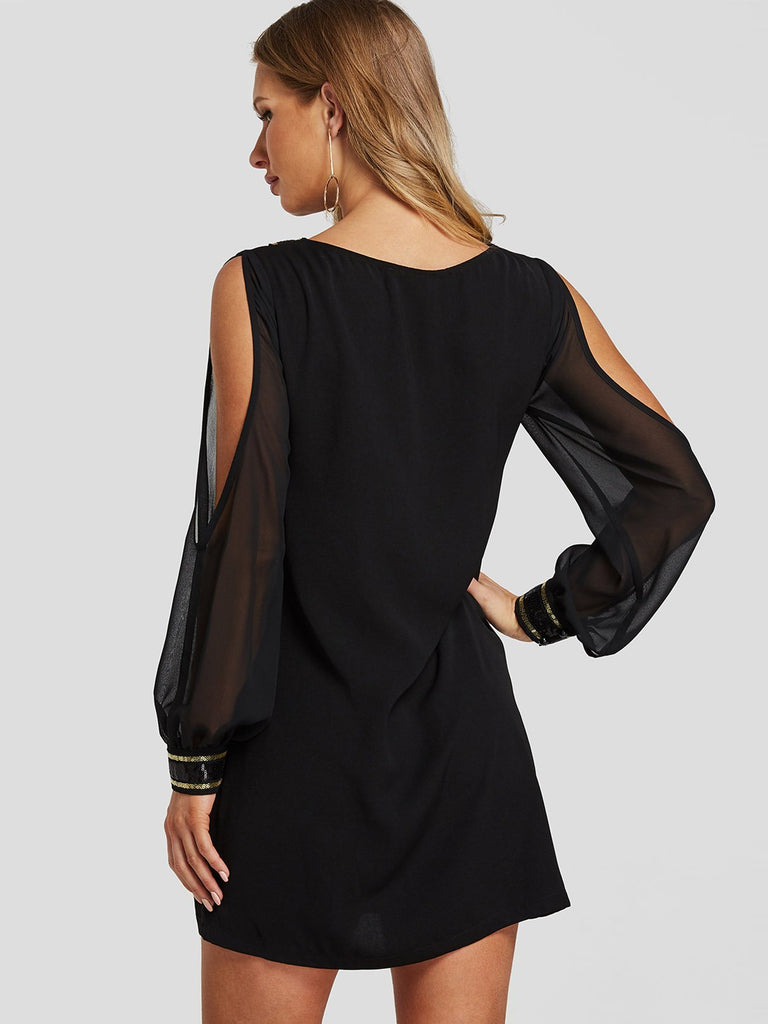 Ladies Black V-Neck Dresses