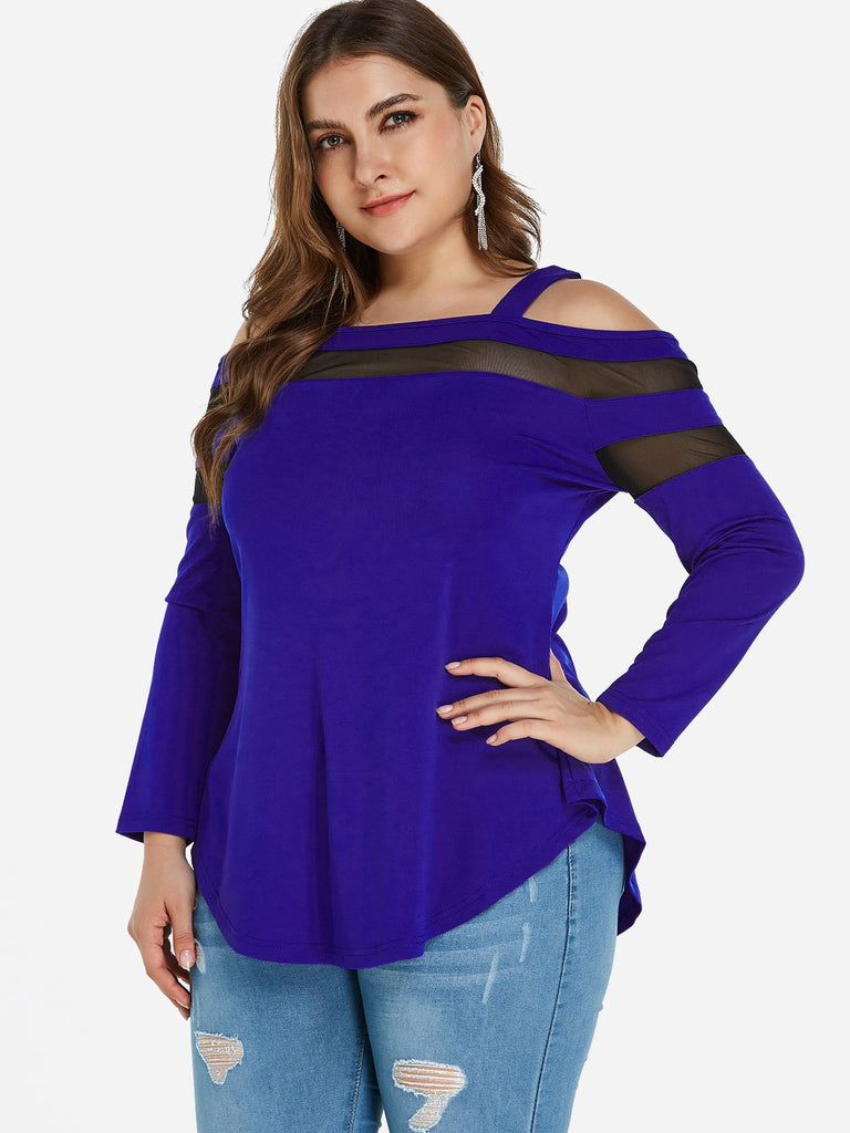 Ladies Blue Plus Size Tops