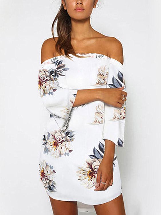 Ladies White Floral Dresses