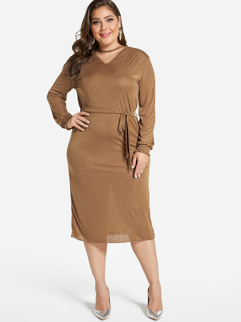 Long Sleeve Summer Dresses Plus Size