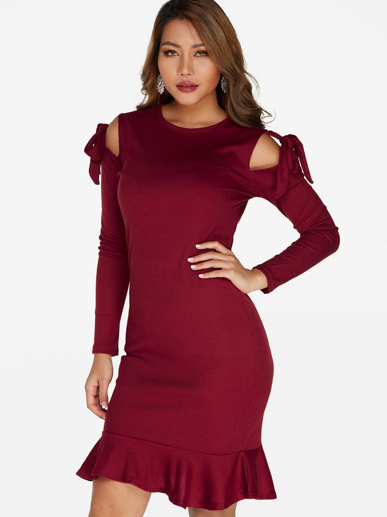 Ladies Burgundy Sexy Dresses