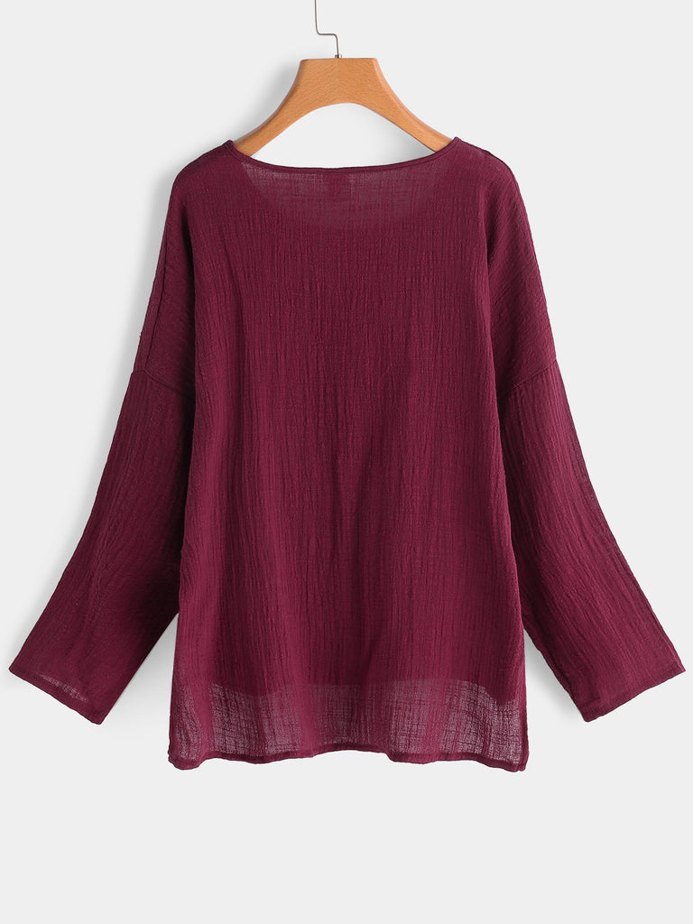 Womens Burgundy Plus Size Tops