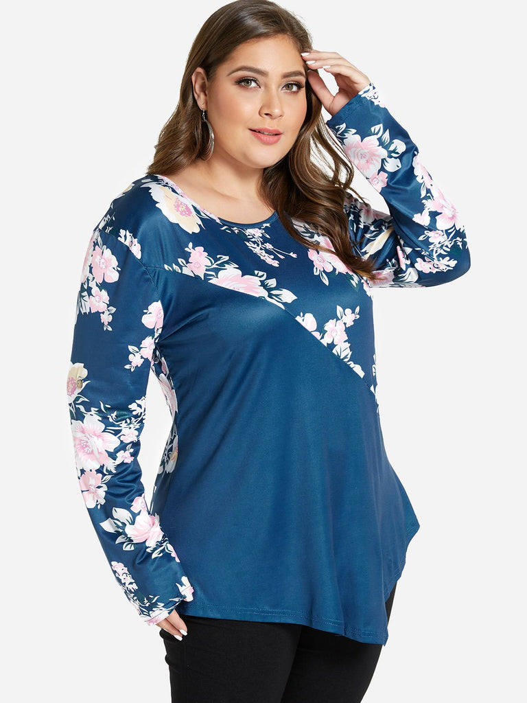 Ladies Blue Plus Size Tops