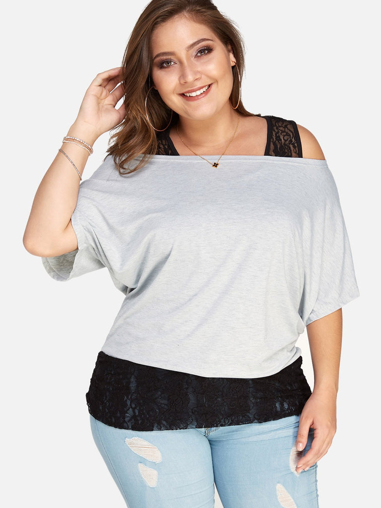 Ladies Grey Plus Size Tops