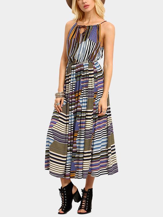 Halter Sleeveless Maxi Dress