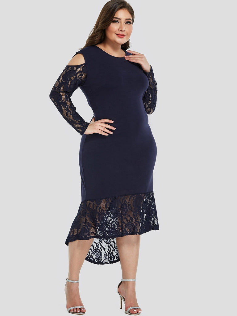 Ladies Long Sleeve Plus Size Dress