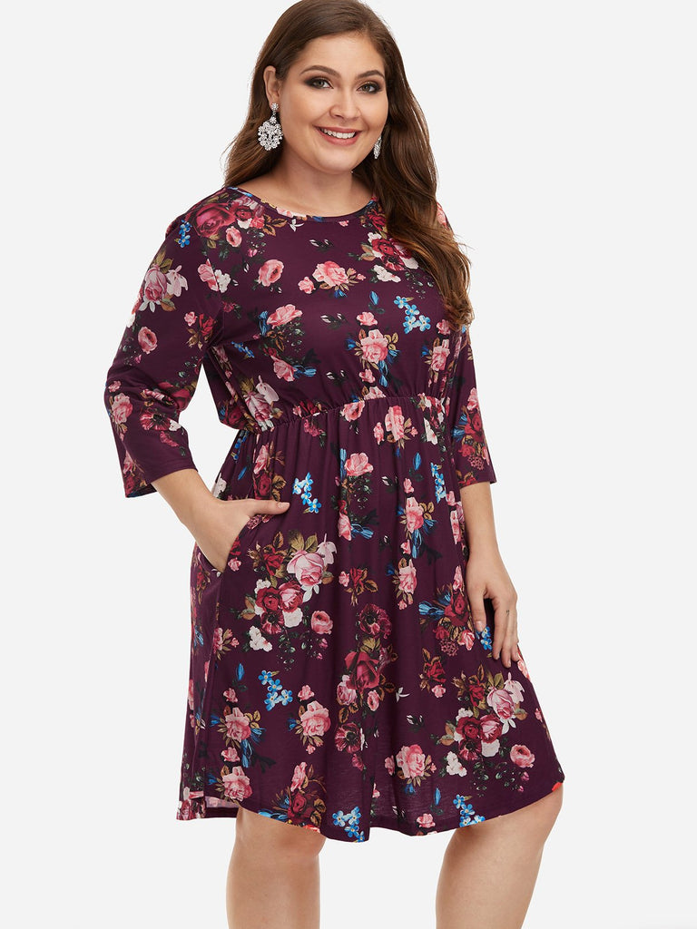 Ladies Navy Plus Size Dresses