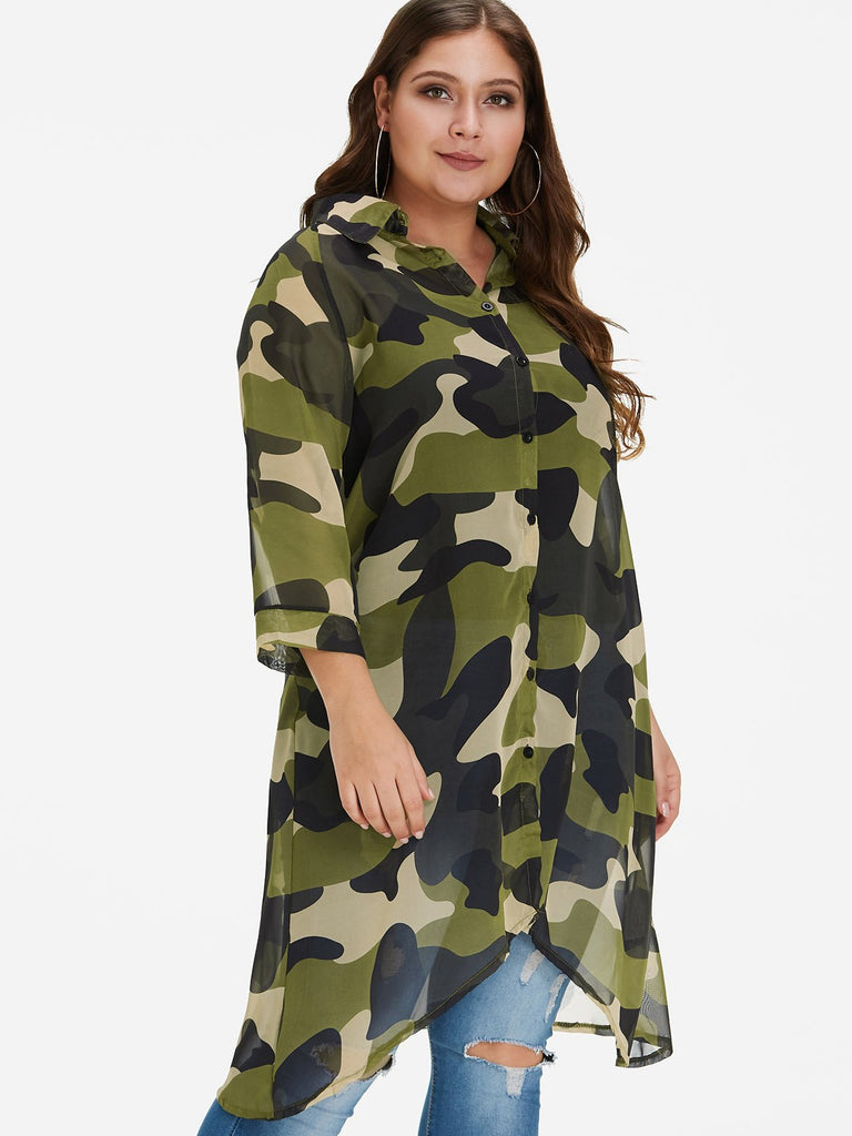 Ladies Camo Plus Size Tops