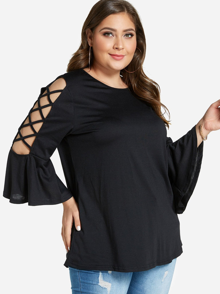 Ladies 3/4 Sleeve Plus Size Tops