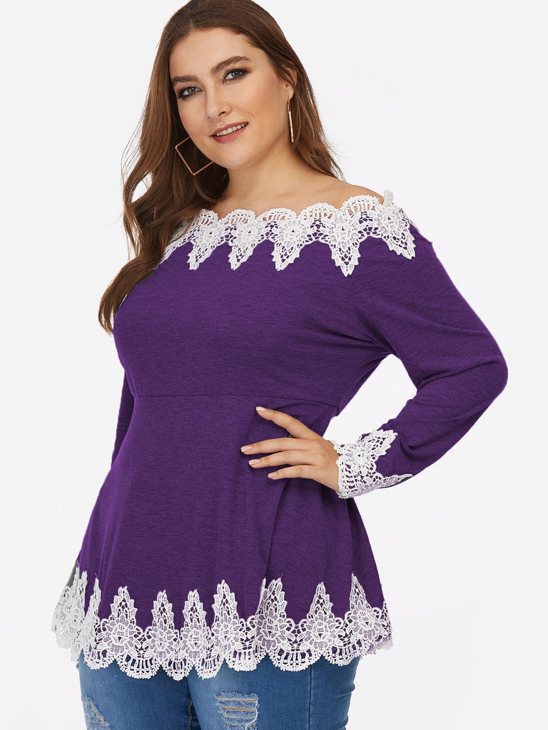 Ladies Off The Shoulder Plus Size Tops