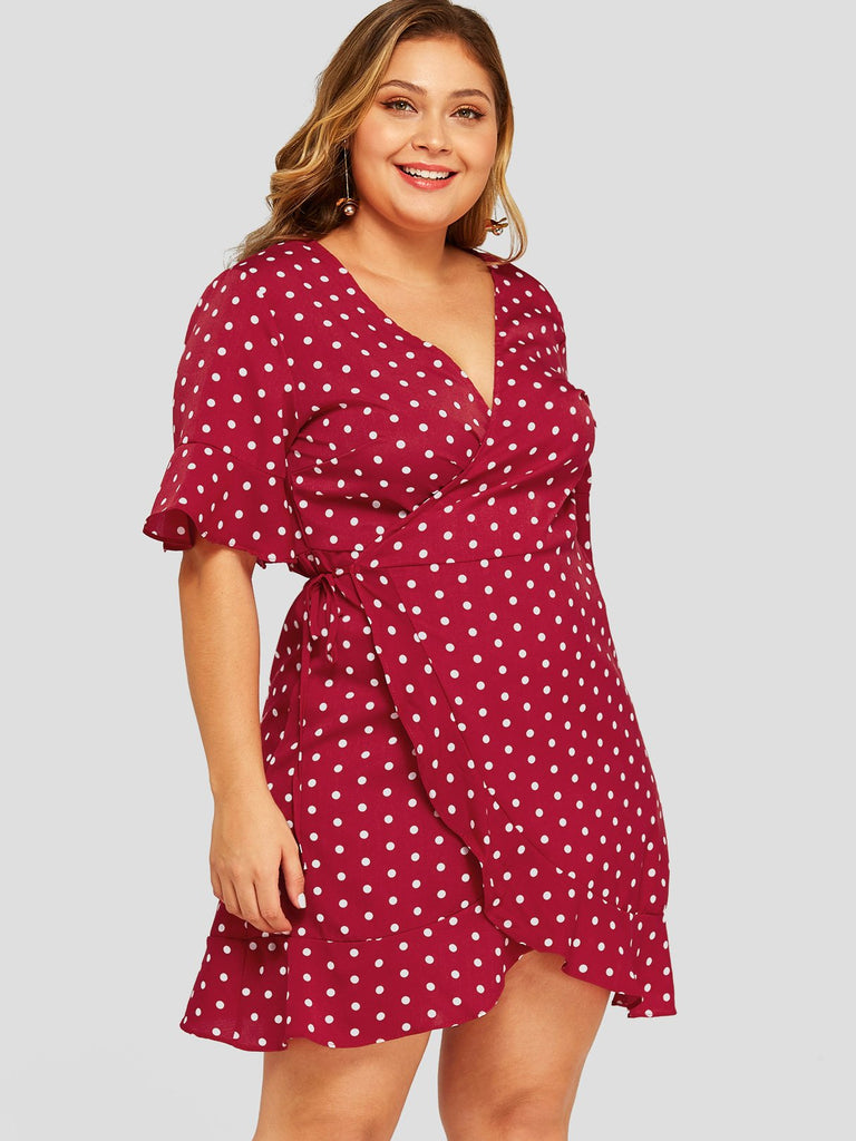 Ladies Deep V Neck Plus Size Dress