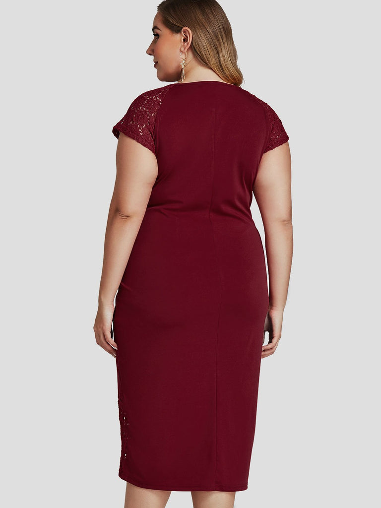 Womens Burgundy Plus Size Dresses