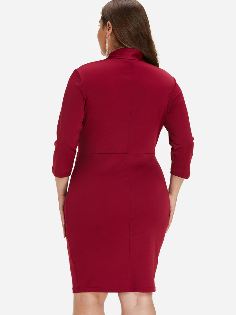 Womens Burgundy Plus Size Dresses