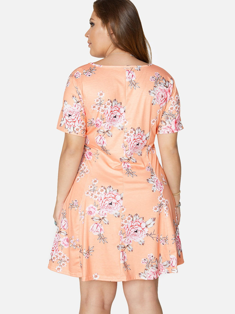 Womens Floral Plus Size Dresses