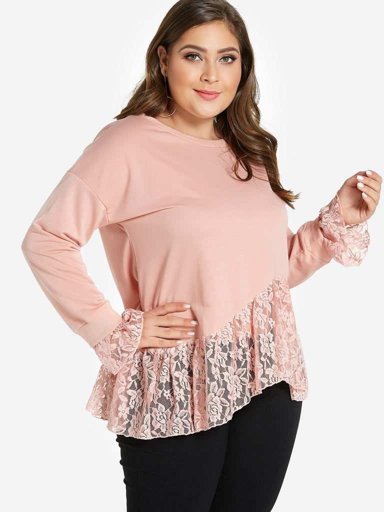 Ladies Pink Plus Size Tops