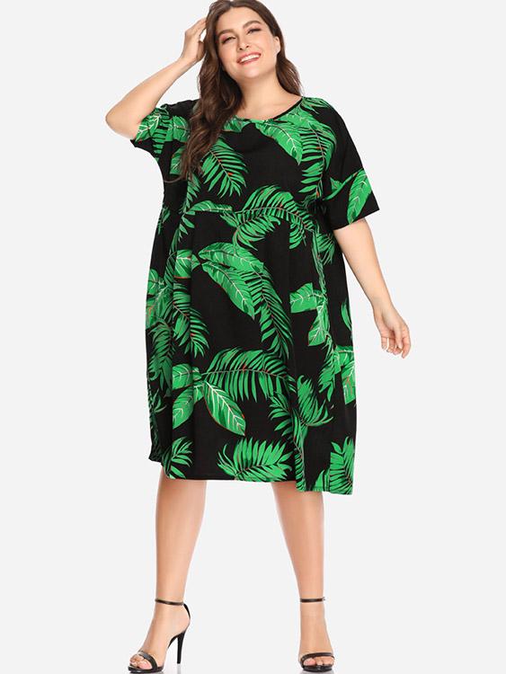 Womens Half Sleeve Plus Size Dresses