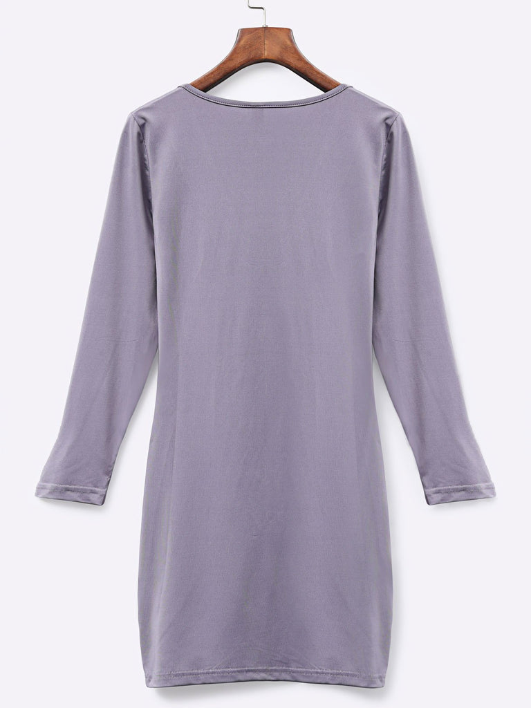 Ladies Grey V-Neck Dresses