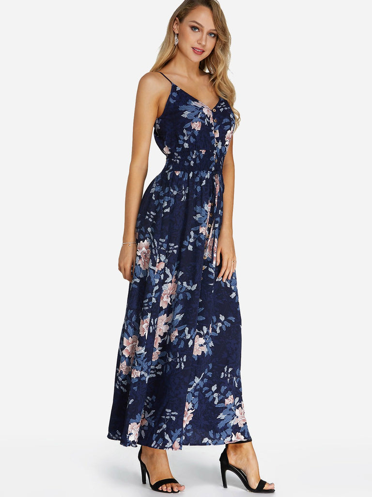 Ladies Navy Floral Dresses