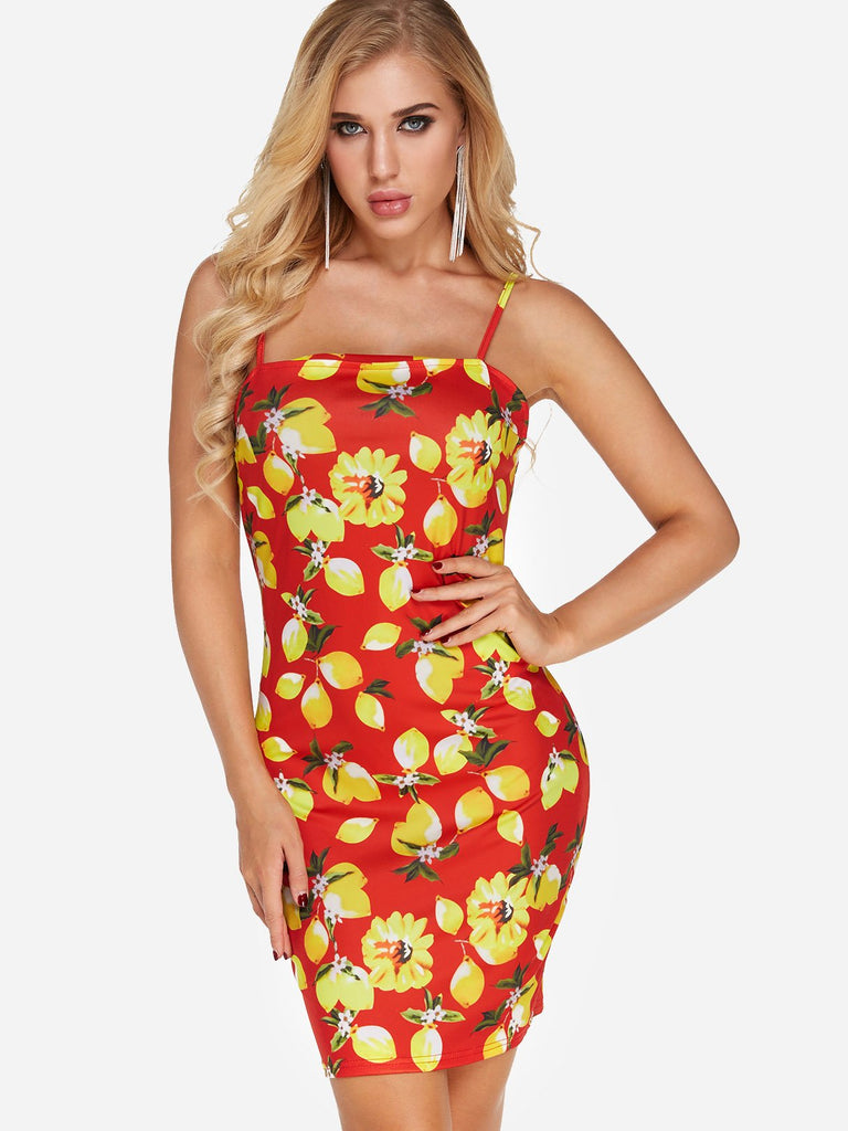 Ladies Red Floral Dresses