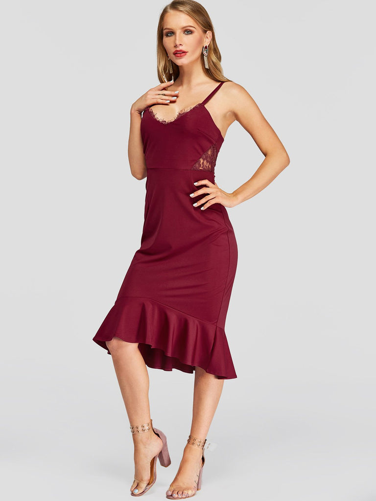 Womens Burgundy Sexy Dresses