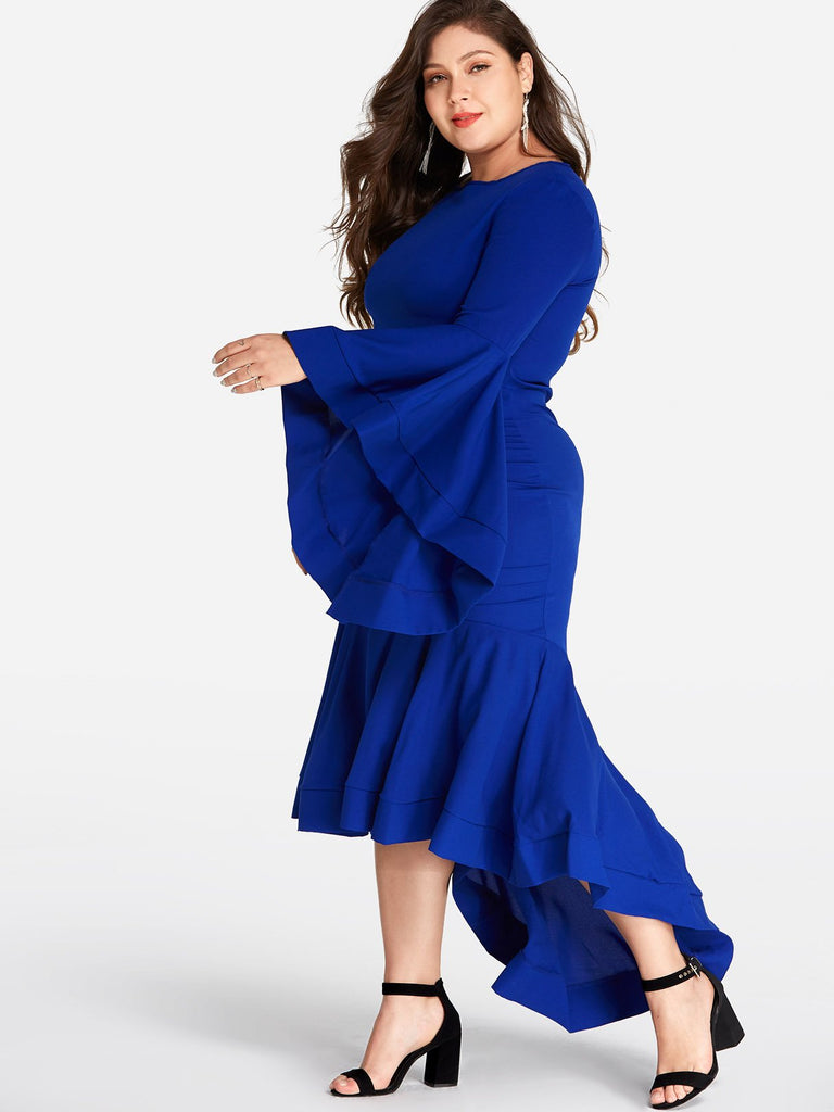 Ladies Blue Plus Size Dresses