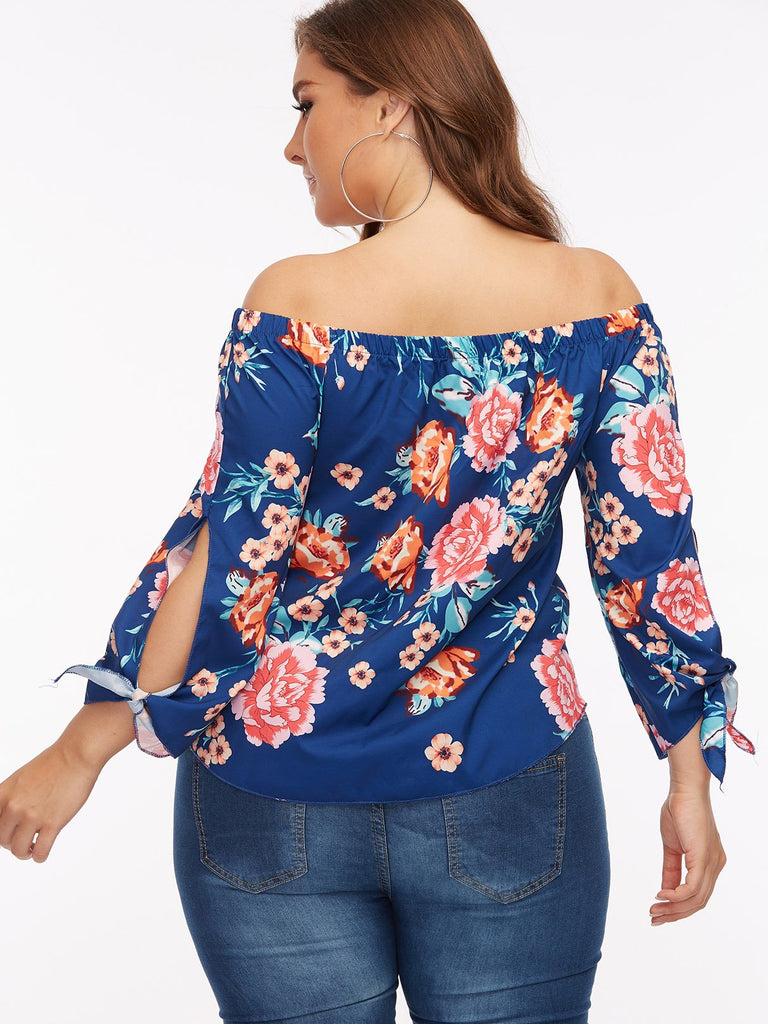 Womens Blue Plus Size Tops