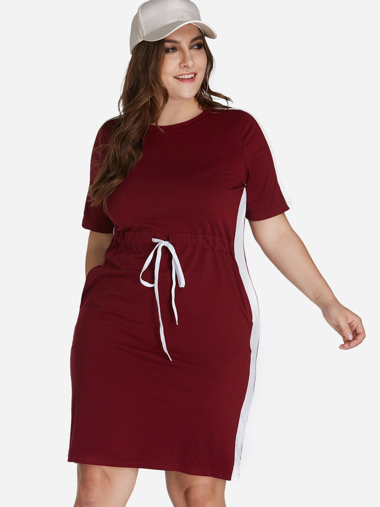 Ladies Burgundy Plus Size Dresses