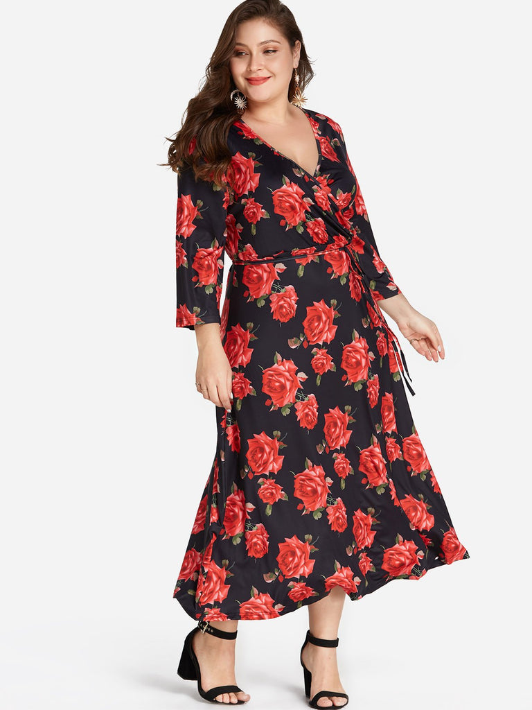 Ladies 3/4 Sleeve Plus Size Dress