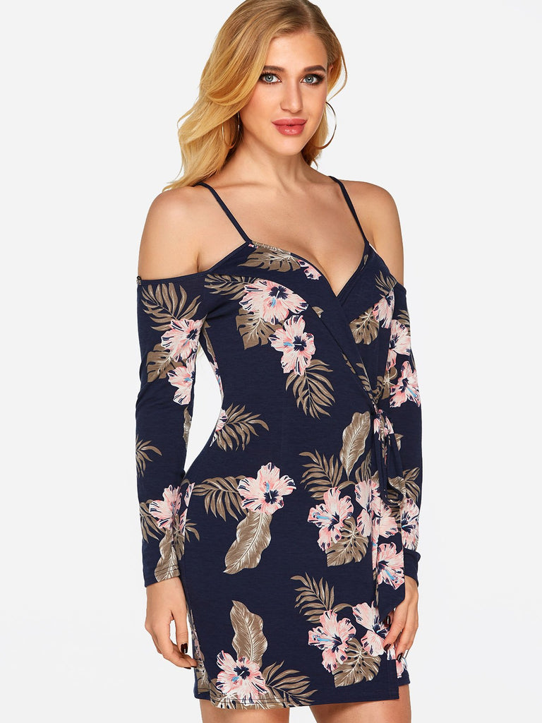 Ladies Navy Floral Dresses