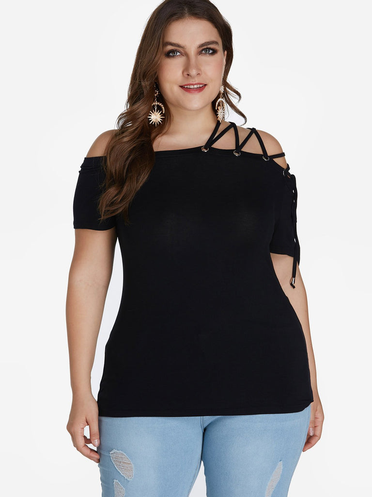 Ladies Black Plus Size Tops