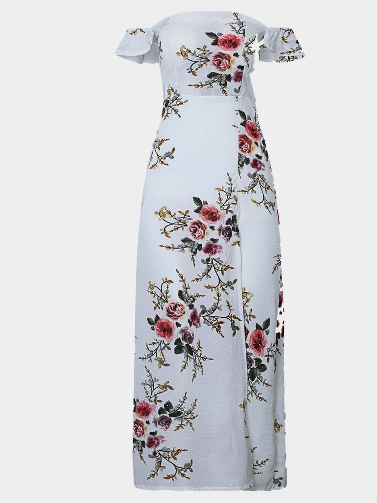 Womens White Floral Dresses