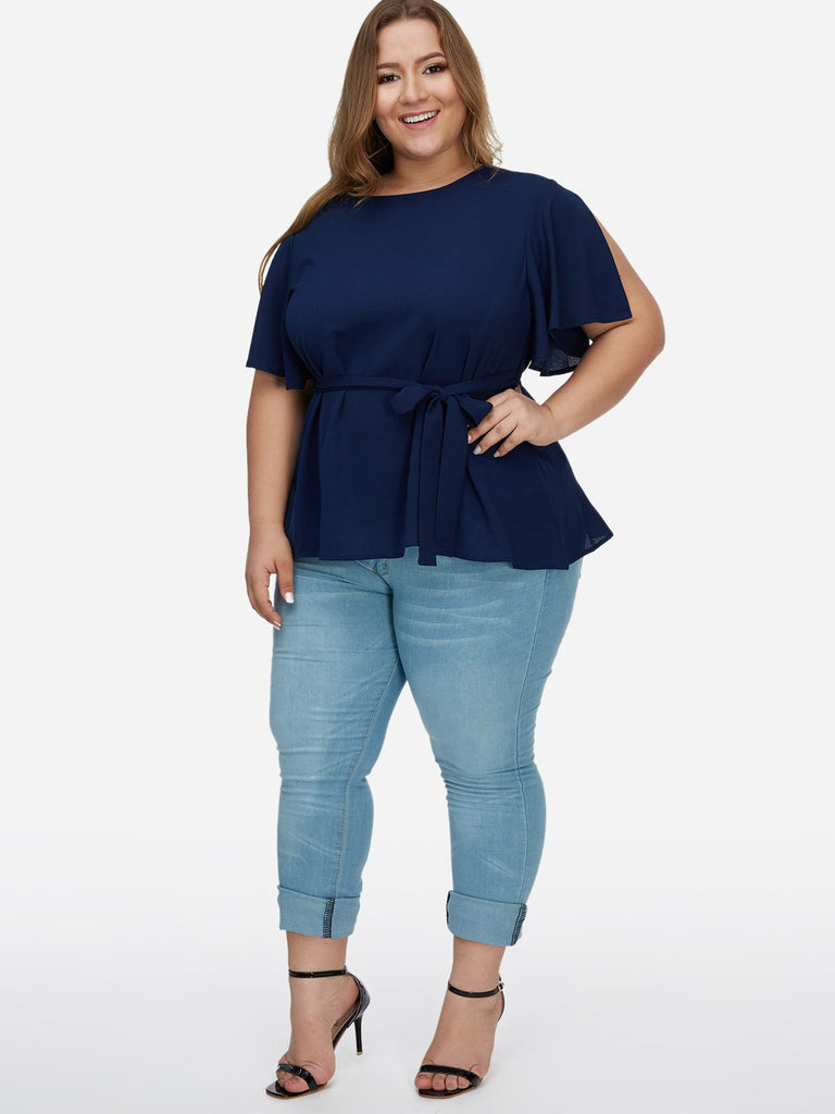 Womens Yellow Plus Size Tops