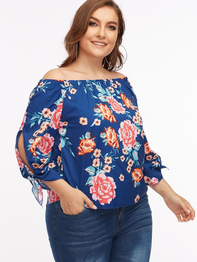 Ladies Blue Plus Size Tops