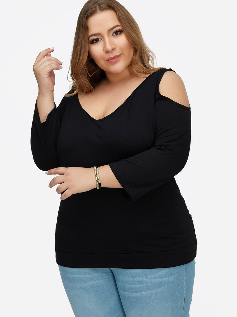 Ladies Black Plus Size Tops