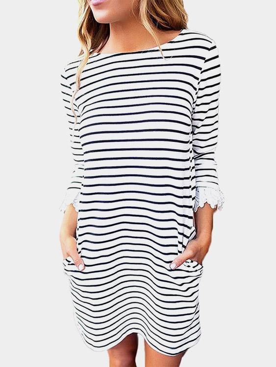 Womens Striped Mini Dresses