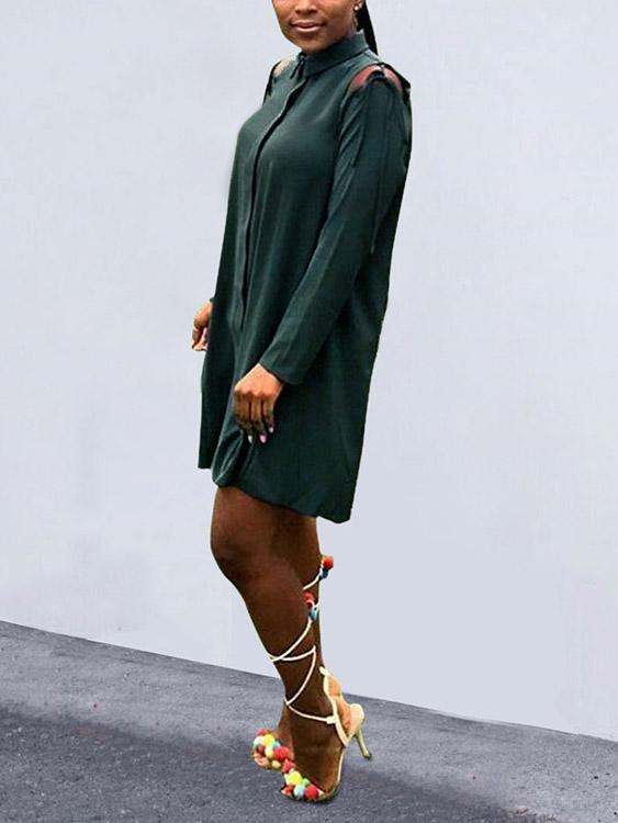 Ladies Green Shirt Dresses