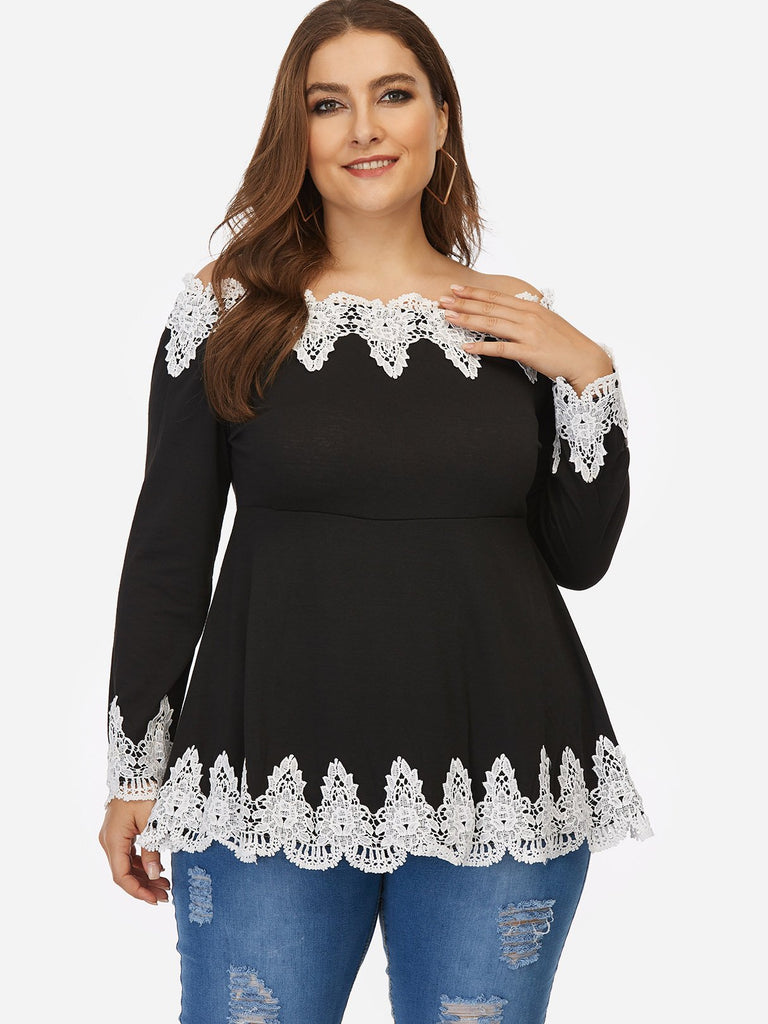 Ladies Black Plus Size Tops