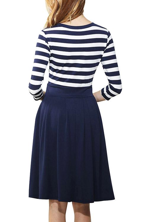 Womens 3/4 Sleeve Midi Dress