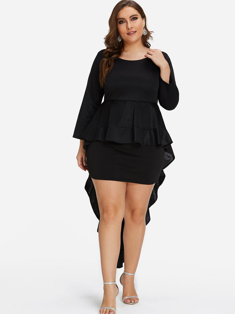 Womens Long Sleeve Plus Size Dress