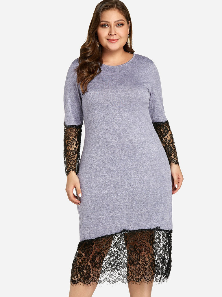 Ladies Long Sleeve Plus Size Dress