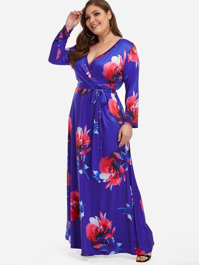 Womens Long Sleeve Plus Size Maxi Dresses